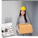 Clear PVC Smooth Plastic Strip Door Curtain Kit Standard 36x80 '' Waterproof Commercial Walk in Freezers Warehouse Garage Hurricane Shutters Gate Overlap Clean Room Heavy Duty Vinyl AP1173