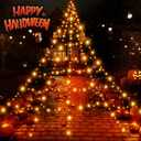 YIOJOYD Christmas Decorations Outdoor Giant Spider Web Lights,23ft x 18ft Black Spider Web with 500 LEDs Purple,Waterproof for Christmas Yard Decorations and 8 Modes.