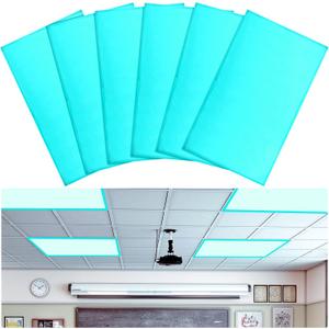 Tuanse 6 Packs Magnetic Light Covers Filters Calming Ceiling Light Covers Decor for Ceiling Lights Classroom Office School(Blue)