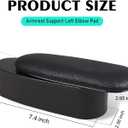 1 PC Car Door Side Left Arm Elbow Pad, Soft Leather Adjustable Relief Arm Pressure Support Pad, Retractable Storage Box Self-Adhesive Interior Accessories, Universal for Cars Trucks (Black)