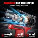 ohyes Air Duster 380W Brushless Motor 100,000RPM Compatible with Milwaukee 18V Battery Variable Speed Jet Fan for Jobsite Woodcraft & Workshop Cleaning (Battery not Included)