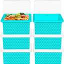 6 Pack-Silicone Freezer Tray with Lid-Stackable Soup Freezer Container Molds,2-Cup Ice Cube Trays for Perfect Portion Control,Food Storage & Meal Prep,Oven & Dishwasher Safe (Lake Blue)