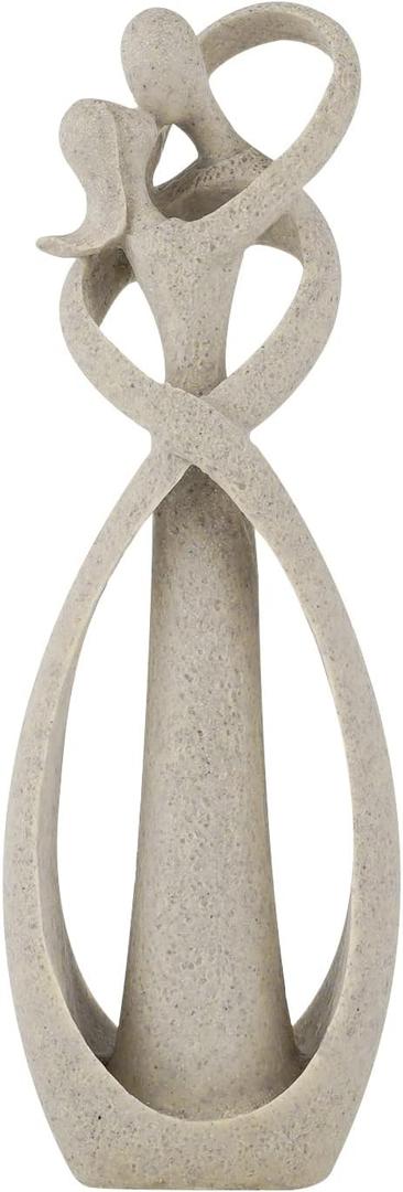 Trycooling Kissing Lovers Statue Abstract Sculpture Resin Statues for Home Decor Modern Home Office Desktop Shelf Bookshelf Decor (Sandstone, Small)