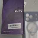 BERFY for iPhone 17 Pro Case, Compatible with MagSafe, Built in Privacy Screen Protector, Shockproof Full Body Phone Case for 17 Pro with Magnetic Stand, Clear Blue