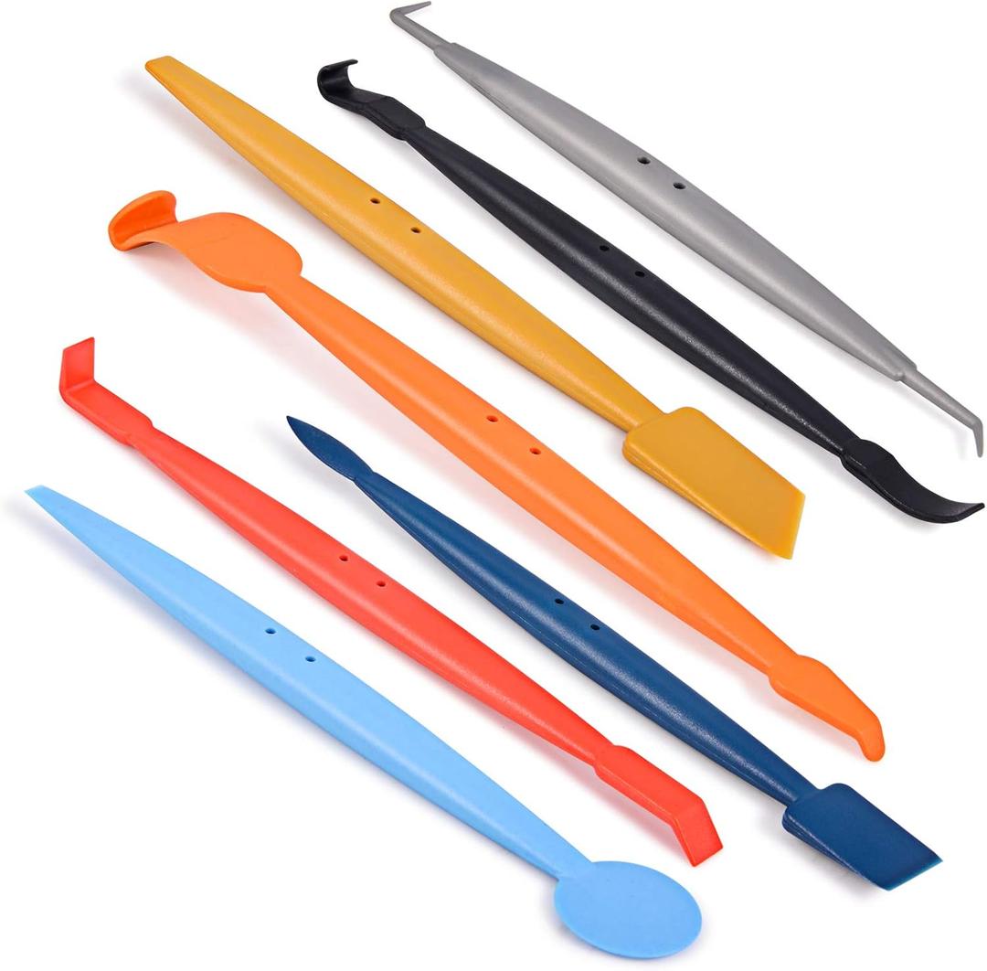 Gomake Vinyl Wrap Stick with Magnet 7 in 1 Magnetic Micro Wrap Stick Squeegee Kit Window Tint Kit Curves Slot Corner Tint Tool for Car Wrapping and Window Film Installing