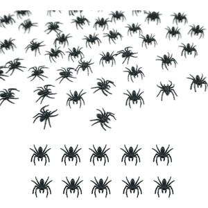 50 PCS Mini Plastic Spiders Small Fake Spiders Scary Realistic Spiders for Halloween Prank Props Decorations