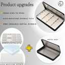 Travel Watercolor Palette, Portable Ceramic Palette 14 Well, Watercolor Palette with Lid, Empty Wet Palette Metal Paint Box with Porcelain Palettes(Black Box with Sponge)
