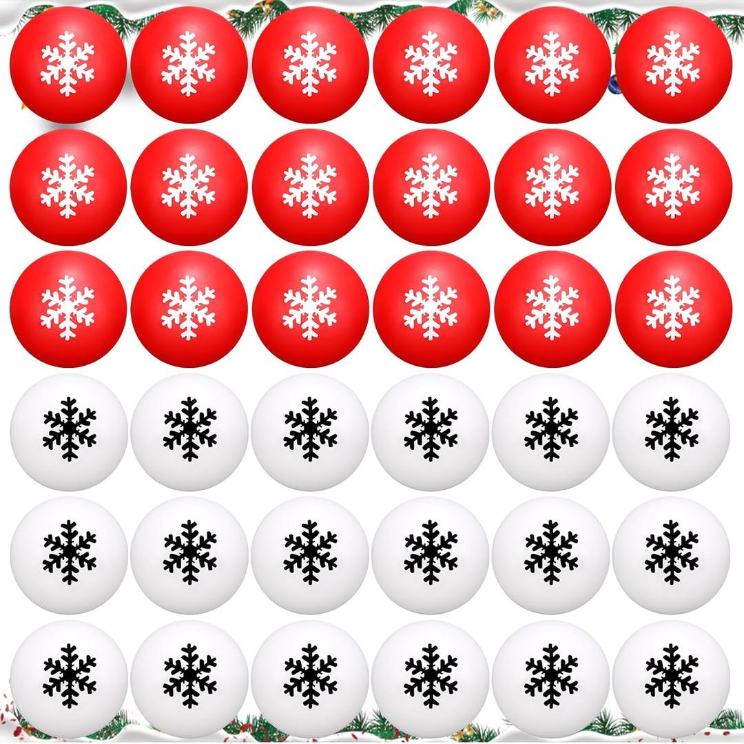 Kasyat 36 Pcs Christmas Stress Ball Snowman Stress Relief Toys Cute Snowflake Christmas Party Favors for Party Bag Filler Stocking Stuffers Gifts Suitable for Ages Above 3(Snowflake)