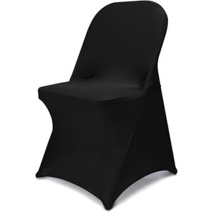 Stretch Folding Chair Covers Spandex Chair Covers Protector for Wedding Party Dining Banquet, Washable Universal Fitted Chair Slipcovers for Celebration Birthday (Black, 10pcs)