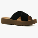 Soda Shoes Women Sandals Crisscross Strap Band Flatform Platform Lucy-S Black 6.5