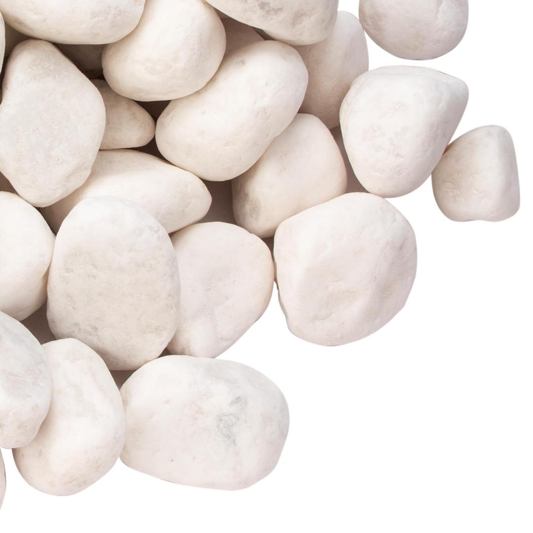 18.2 Pounds Decorative Pebbles, White Stones, White River Rock, Natural Aquarium Gravel, Garden Decor Rocks