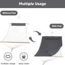 SUNCREAT Hammocks 2 Person Hammock with Hardwood Spreader Bar, Double Rope Hammock with Polyester Pad, Dark Gray