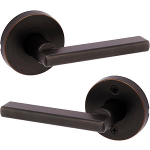 Kwikset Halifax Interior Passage Door Knob, Round Handle for Closet and Hallway Doors, Non-Locking Doorknob in Venetian Bronze, with Microban Protection (1 Pack)