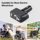 Electric Wheelchair Led Light Power Wheelchair Accessories,3 Pin XLR Head High Brightness Adjustable Angle, Night Lighting Controller for Most Models of Motorized Wheelchair