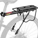 West Biking 110Lb Capacity Almost Universal Adjustable Bike Cargo Rack Cycling Equipment Stand Footstock Bicycle Luggage Carrier Racks with Reflective Logo (Black)