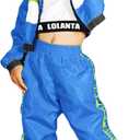 Girls Dance Clothing Set, Hip Hop Modern Jazz Team Performance Costume, Girls Dance Wear Sets (12-13, Dark Blue)