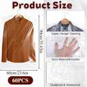 60 Pcs Dry Cleaning Bags, 35.4 x 23.6 In Clear Plastic Garment Bags for Coat Shirt Dust-Proof Clothing Storage Bag for Home, Dry Cleaners, Travel