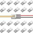 COB LED Light Strip Connectors 20pcs 5mm 2Pin Strip to Wires LED Tape Light Connectors Transparent Solderless No Dark Area for LED Lights Connector DIY COB/SMD Strip Lights