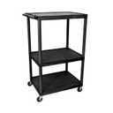 LUXOR LP54E-B 54"H AV Cart - 3 Large Shelves Electric
