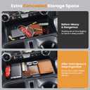 Center Console Compartment Cover for Ford F150 2021-2025 & Lightning XLT 2022-2024, Front Interior Storage Cubby Lid Hidden Secret Pocket Panel with USB Hole (For Open Pocket in Front of Shifter)