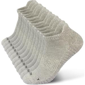 Ankle Athletic Running Sports Low Cut Socks Wicking Arch Support Tab Socks for Men and Women 6 Pairs (Gray, S)