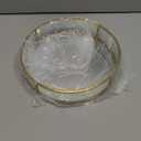 ELLDOO Gold Round Glass Mirror Jewelry & Perfume Tray - Ornate Metal Decorative Tray for Vanity & Dresser