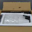 Black Bathroom Vanity Light 4 Light32.3In Vintage Bathroom Light Fixtures Over Mirror,Hardwired Vanity Wall Sconce with Flared White Fabric Lampshade for Bedroom,Living Room,Foyer,E12 Base