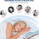 Polovo Neck Pillow Memory Foam Pillows for Sleeping, Ergonomic Cervical Pillow Neck Support Pillow Bed Pillow for Side Back Stomach Sleepers, Contour Pillow for Neck and Shoulder Pain Relief (Blue)