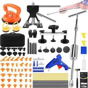 VEXTRO Dent Puller Kit, Paintless Dent Repair Tools with Dent Lifter, Bridge Puller, Slide Hammer T-Bar, PDR Car Dent Removal Kit with Glue and Tabs for Auto Body Hail Damage