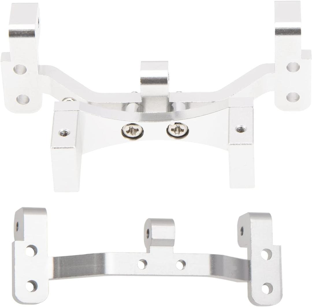 Metal Tie Rod Pull Rod Base Seat with Servo Bracket Fixed Mount Compatible with MN Model D90 D91 D96 D99 MN90 MN99S 1/12 RC Car (Silver)