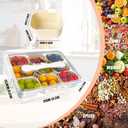 2 PCS Divided Serving Tray with Lid and Handle, 9 Compartments Snacks Box, Snack Box Charcuterie Container for Portable Snack Platters, Fruits, Travel, Party, Picnic