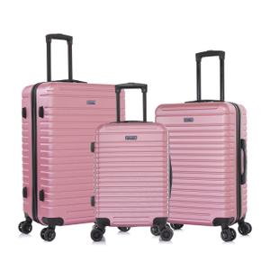 InUSA DEEP Luggage Set with Dual Spinner Wheels and Studs | Spacious Travel Suitcases with Ergonomic Handles | (20/24/28) 3 Piece Hardside Luggage Set | Rose Gold