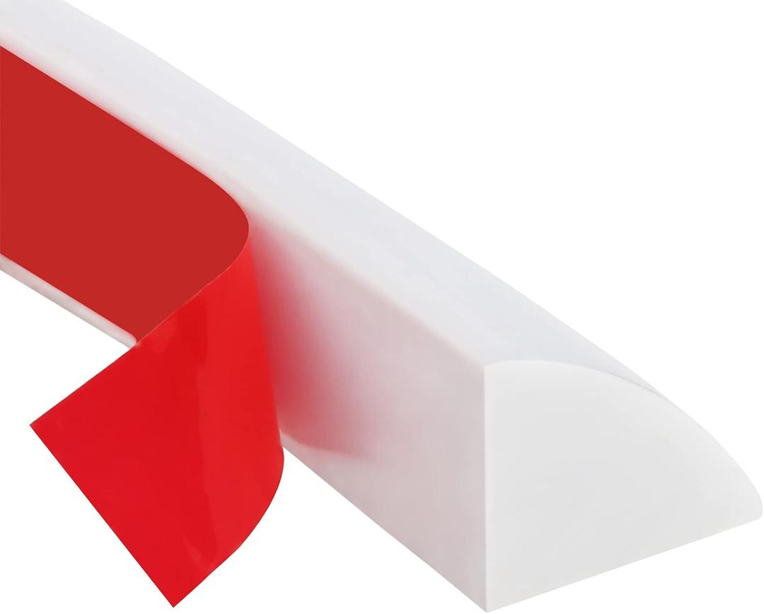 Flexible Quarter Round Molding, Peel and Stick Rubber Quarter Round Trim, Self-Adhesive Bathtub Trim Molding (White)
