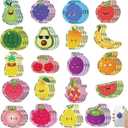 Fulmoon 120 Pcs Bohemia Anxiety Sensory Stickers Textured Sensory Strips Tactile Rough Calm Stickers Adhesive Tactile Fidget Tool for Classroom Desk Adults Teens Anxiety Relief (Fruit)