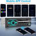 Car Stereo Bluetooth Single Din Radio, Car Audio with Push to Talk Assistant, Hands-Free Calling, FM/AUX/SD, Dual USB, 7 LED Colors, LCD & iOS/Android App Control for Cars, Boats & RVs (Black)