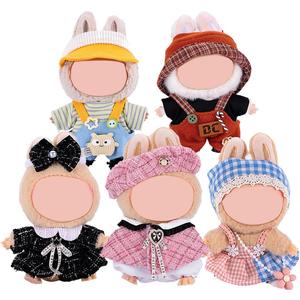 5 Complete Style Clothes Sets for 17cm Dolls - Hat & Overalls Dress Up Outfit for 17cm 15cm Dolls, Designer Outfits Bundle with Luxury/Cute/Sporty Themes, Gift for Doll Lovers (Cool, 17cm/15cm)
