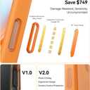 2 x Magnetic Shockproof for iPhone 17 Pro Max Case,[Fit for MagSafe] [Military-Grade Drop Tested] Magnetic Translucent Matte Back Bumper 17 Pro Max Case Anti-Fingerprint Anti-Scratch 6.9", Orange