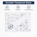 Magnetic Glass Whiteboard, 36" x 24" Glass Dry Erase Board for Wall, Large Frameless White Board with 1 Marker Tray and 3 Magnets for Office, Home, Classroom - Ultra White