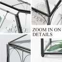 Glass Card Box with Slot, Large Black Clear Card Box for Wedding Receptions - Home Birthdays Party Geometric Decorative, 12.59" x 5.9" x 9.05"