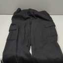 QINSEN Baggy Medium Waist Elastic Sweatpants for Womens Casual Long Fleece Cargo Pants with Pockets (Small, Black)