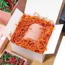 Mefleet 1/2 LB Crinkle Cut Paper Shred Filler 8 oz Orange Crinkle Shredded Paper for Gift Box - Gift Basket Bag Filler - Grass Cushion Stuffing for Halloween, Fall, Easter, Holiday Packaging Wrapping