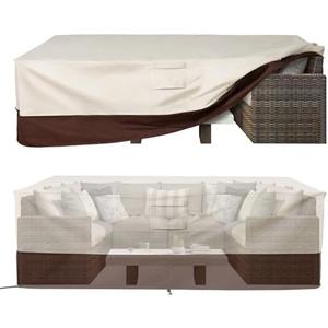 Vailge Waterproof Patio Furniture Set Cover with Padded Handles, Patio/Outdoor Table Cover, Patio/Outdoor Dining Rectangular Table Chairs Cover(Large,Beige & Brown) Vailge Waterproof Patio Furniture Set Cover with Padded Handles, Patio/Outdoor Table Cover, Patio/Outdoor Dining Rectangular Table Chairs Cover(Large,Beige & Brown)