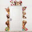 Tiamon 3 Pcs Christmas Door Decorations Christmas Dogs Porch Banner Santa Dogs Backdrop Xmas Party Hanging Banner Photo Booth Props Supplies for Window Wall Outdoor New Year Winter, 72.8 x 35.4 in