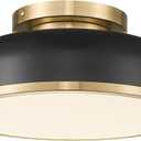 Kudos Ceiling Light, 12-inch LED Flush Mount Ceiling Light, Black and Gold Finish, 24W/1100lm Light Fixtures ceiling mount for Living Room, Bedroom, 3000K/3700K/4500K/5100K/6000K Adjustbale, KDCL15-BK