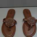 katliu Women's Flat Sandals Flip Flop Sandals Comfortable Dressy Thong Sandals, Brown 6