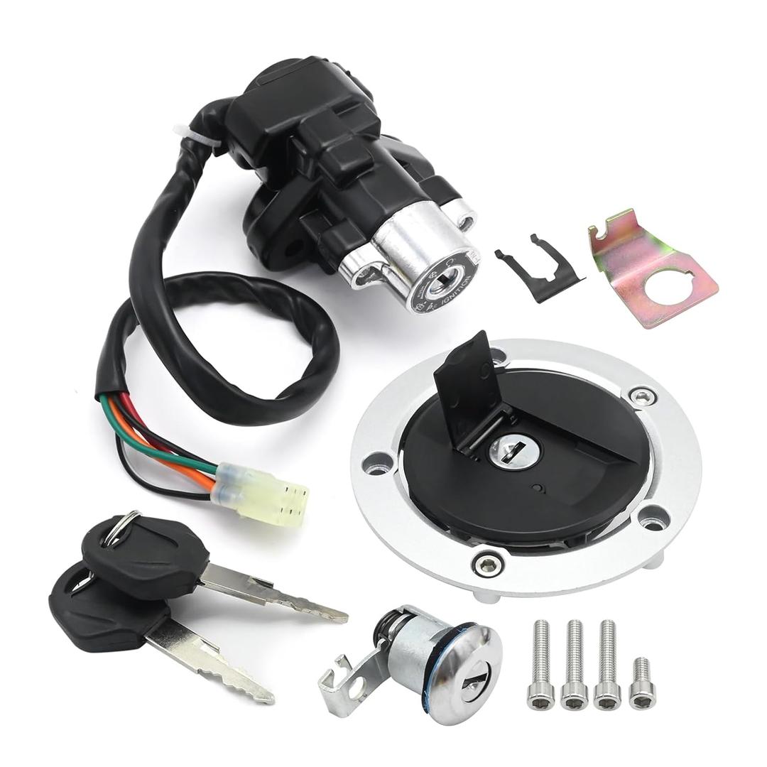 Ignition Switch Gas Fuel Tank Cap Seat Lock with Keys Replacement for Suzuki GSXR 600 750 GSXR600 GSXR 750