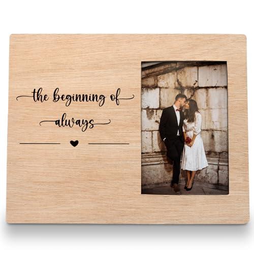 FLDAS Engagement Picture Frame 8x10, Engagement Gifts, Wedding Picture Frame, Wedding Gifts for Couples Newly Her Him, Engaged Picture Frames, The Beginning of Always Couple Photo Frame 4x6