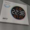 10 Inch Large Digital Wall Clock with 9 Color Changing Remote Control, Date Week Temperature, Auto Brightness Dimmer Big Clock with Night Lights,Blue