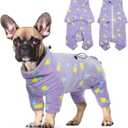 ROZKITCH Dog Pajamas with Zipper, Pet Windproof Warm Cold Weather Jacket Vest with Luminous Zipper, Jumpsuit Apparel Outfit Clothes for Dog Geometry XL