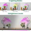 Garpsen Grow Light, 80 LEDs Full Spectrum Plant Lights for Indoor Growing with Clip, 3 Color Modes & 5 Dimming Levels Grow Lamp with Timer 6/12/16H, 360 Adjustable Gooseneck, for Indoor Plant(2Pack)